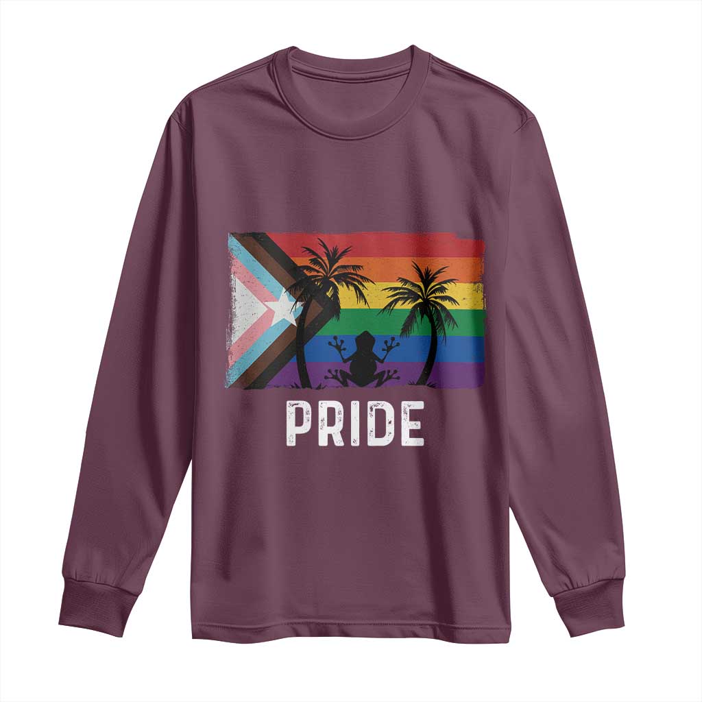 Puerto Rican LGBTQ Long Sleeve Shirt Boricua Rainbow Flag Pride