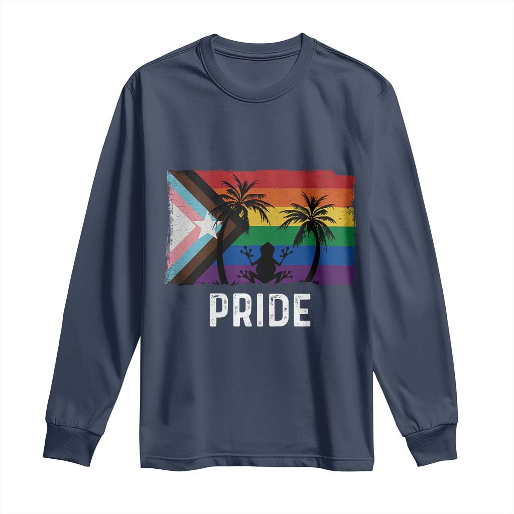 Puerto Rican LGBTQ Long Sleeve Shirt Boricua Rainbow Flag Pride