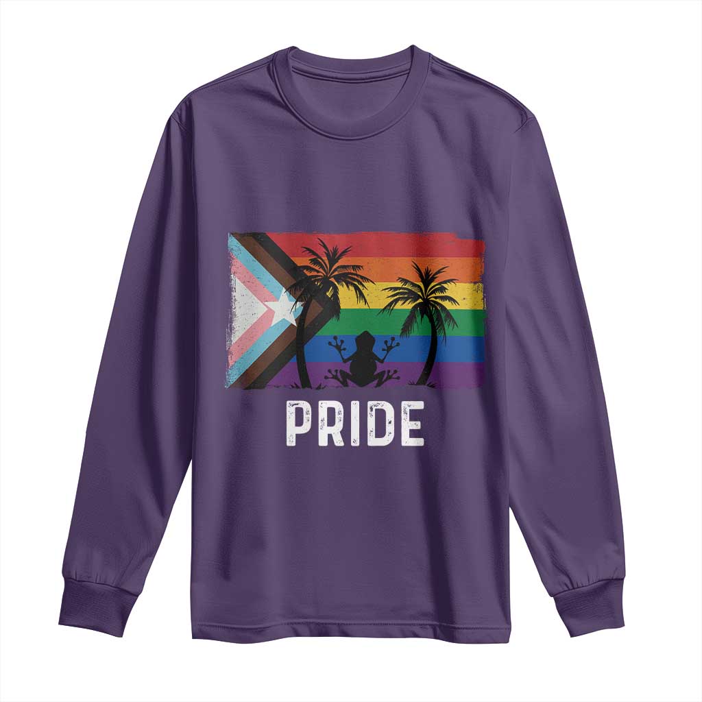 Puerto Rican LGBTQ Long Sleeve Shirt Boricua Rainbow Flag Pride