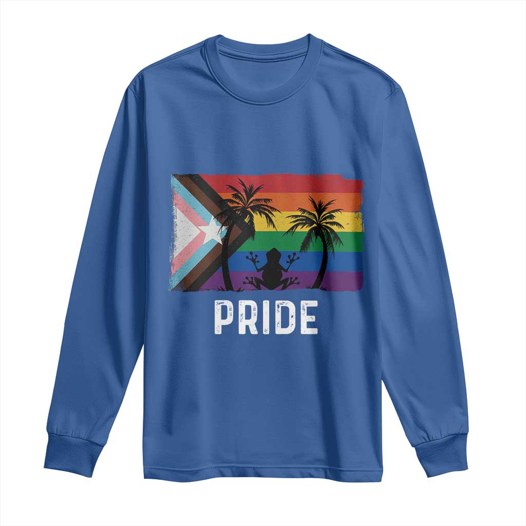 Puerto Rican LGBTQ Long Sleeve Shirt Boricua Rainbow Flag Pride