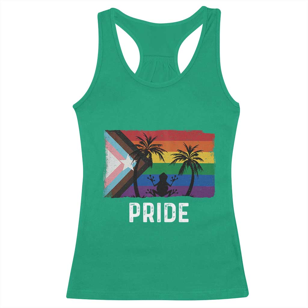 Puerto Rican LGBTQ Racerback Tank Top Boricua Rainbow Flag Pride