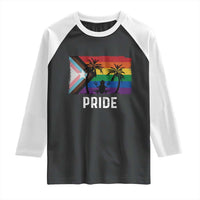 Puerto Rican LGBTQ Raglan Shirt Boricua Rainbow Flag Pride