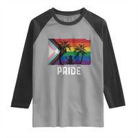Puerto Rican LGBTQ Raglan Shirt Boricua Rainbow Flag Pride