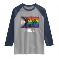 Puerto Rican LGBTQ Raglan Shirt Boricua Rainbow Flag Pride