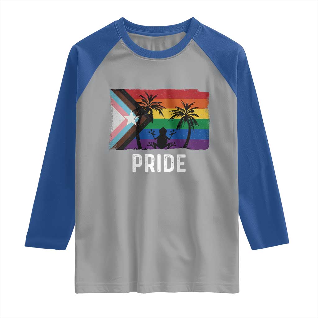Puerto Rican LGBTQ Raglan Shirt Boricua Rainbow Flag Pride