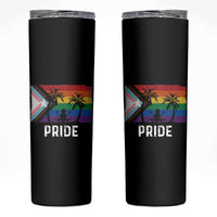 Puerto Rican LGBTQ Skinny Tumbler Boricua Rainbow Flag Pride