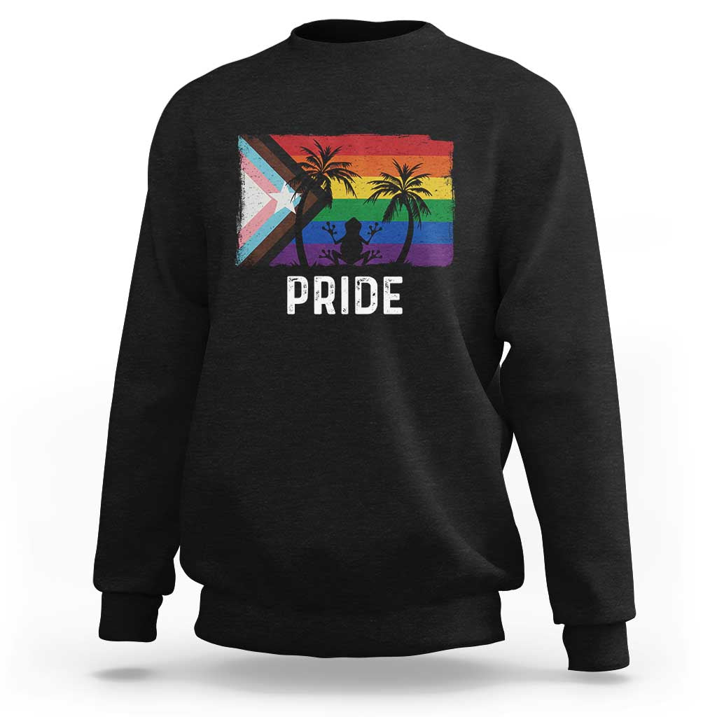 Puerto Rican LGBTQ Sweatshirt Boricua Rainbow Flag Pride