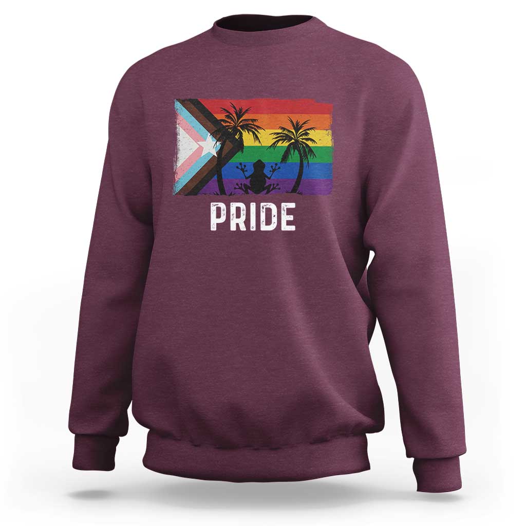 Puerto Rican LGBTQ Sweatshirt Boricua Rainbow Flag Pride