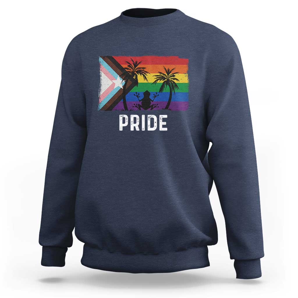 Puerto Rican LGBTQ Sweatshirt Boricua Rainbow Flag Pride