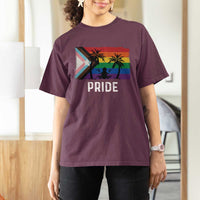 Puerto Rican LGBTQ T Shirt For Women Boricua Rainbow Flag Pride