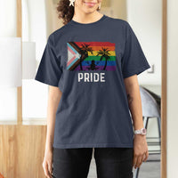 Puerto Rican LGBTQ T Shirt For Women Boricua Rainbow Flag Pride