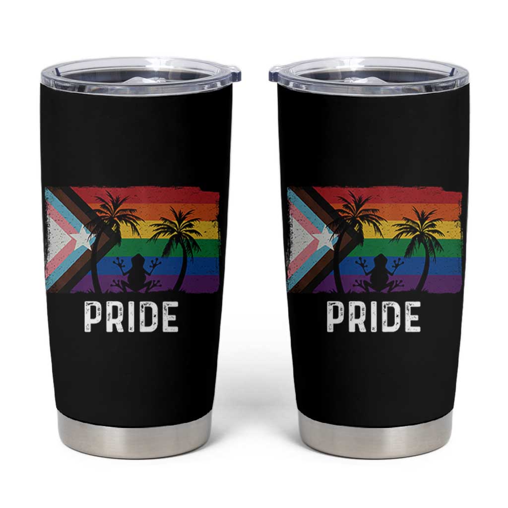 Puerto Rican LGBTQ Tumbler Cup Boricua Rainbow Flag Pride