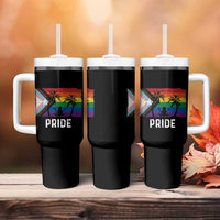 Puerto Rican LGBTQ Tumbler With Handle Boricua Rainbow Flag Pride