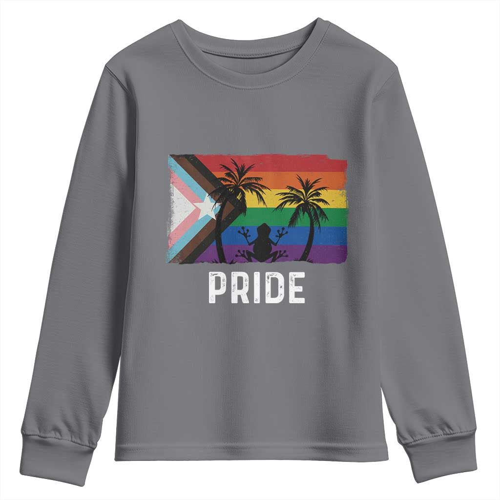 Puerto Rican LGBTQ Youth Sweatshirt Boricua Rainbow Flag Pride
