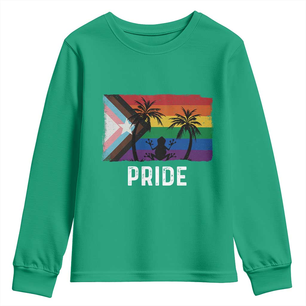 Puerto Rican LGBTQ Youth Sweatshirt Boricua Rainbow Flag Pride