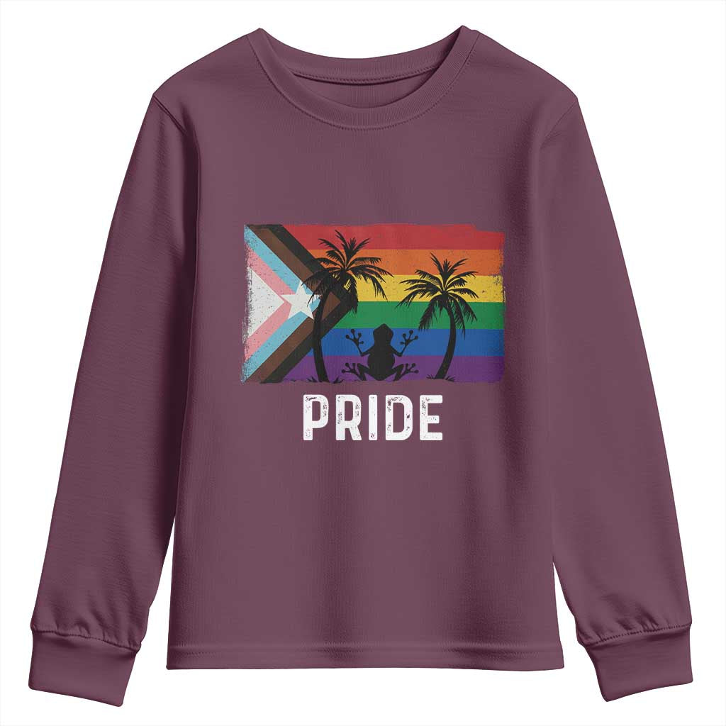 Puerto Rican LGBTQ Youth Sweatshirt Boricua Rainbow Flag Pride