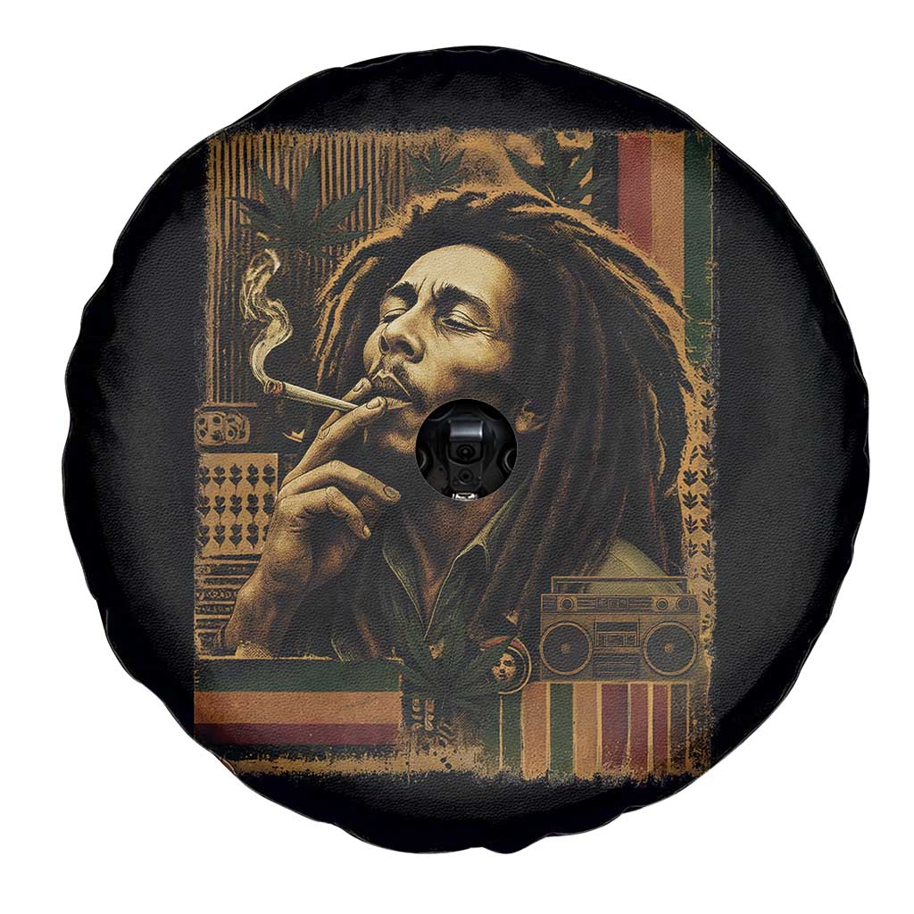Vintage Marley Guitarist Spare Tire Cover Rastaman Rastafari Music Vibes Only Rasta Jamaica Reggae - Wonder Print Shop