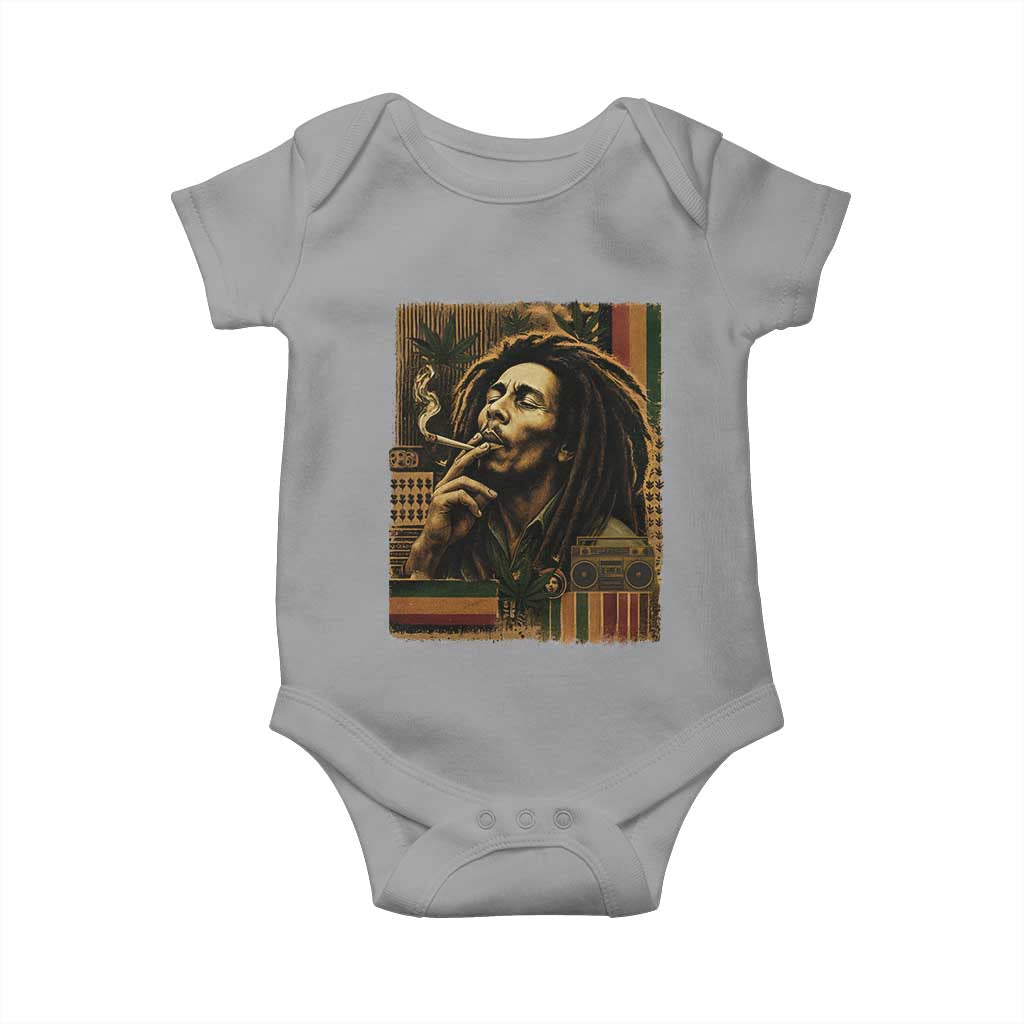 Vintage Marley Guitarist Baby Onesie Rastaman Rastafari Music Vibes Only Rasta Jamaica Reggae - Wonder Print Shop