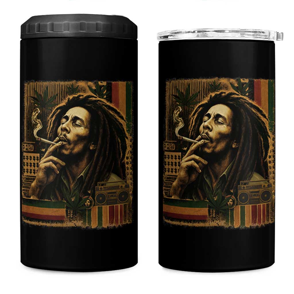 Vintage Marley Guitarist 4 in 1 Can Cooler Tumbler Rastaman Rastafari Music Vibes Only Rasta Jamaica Reggae - Wonder Print Shop