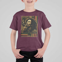 Vintage Marley Guitarist T Shirt For Kid Rastaman Rastafari Music Vibes Only Rasta Jamaica Reggae - Wonder Print Shop