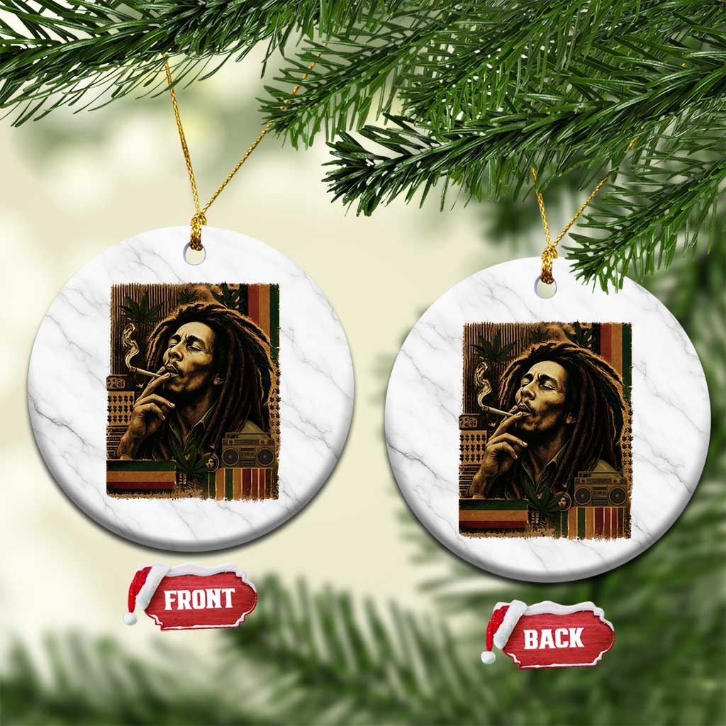Vintage Marley Guitarist Ceramic Ornament Rastaman Rastafari Music Vibes Only Rasta Jamaica Reggae - Wonder Print Shop