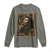 Vintage Marley Guitarist Long Sleeve Shirt Rastaman Rastafari Music Vibes Only Rasta Jamaica Reggae - Wonder Print Shop