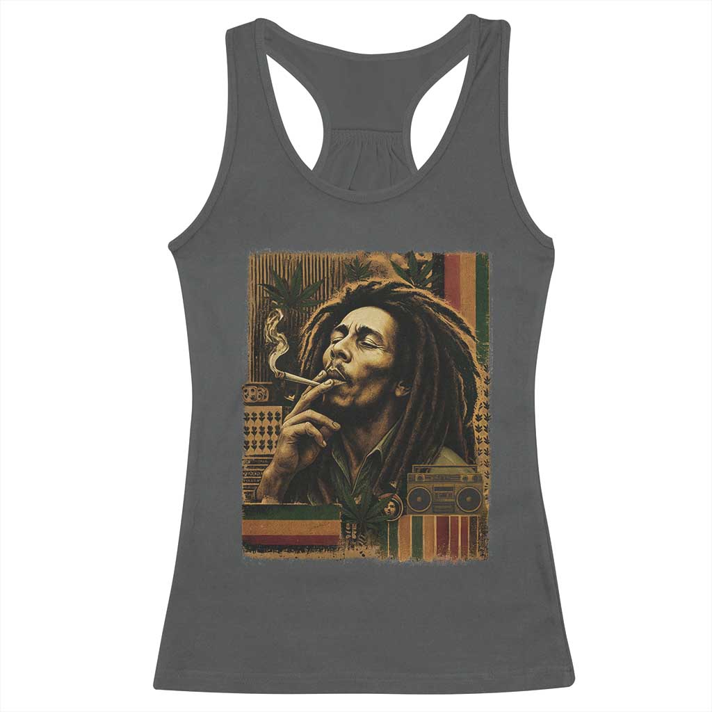 Vintage Marley Guitarist Racerback Tank Top Rastaman Rastafari Music Vibes Only Rasta Jamaica Reggae - Wonder Print Shop