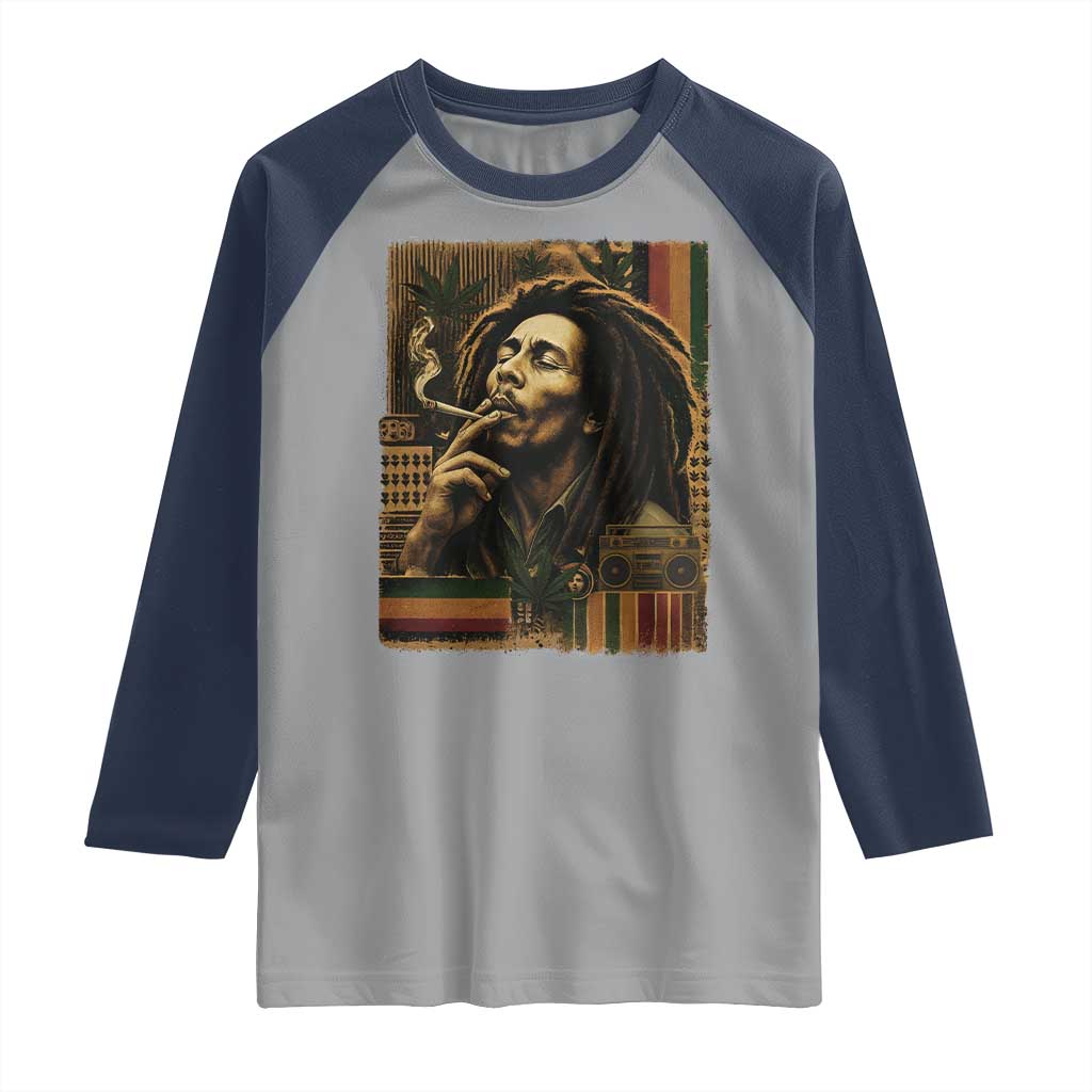 Vintage Marley Guitarist Raglan Shirt Rastaman Rastafari Music Vibes Only Rasta Jamaica Reggae - Wonder Print Shop