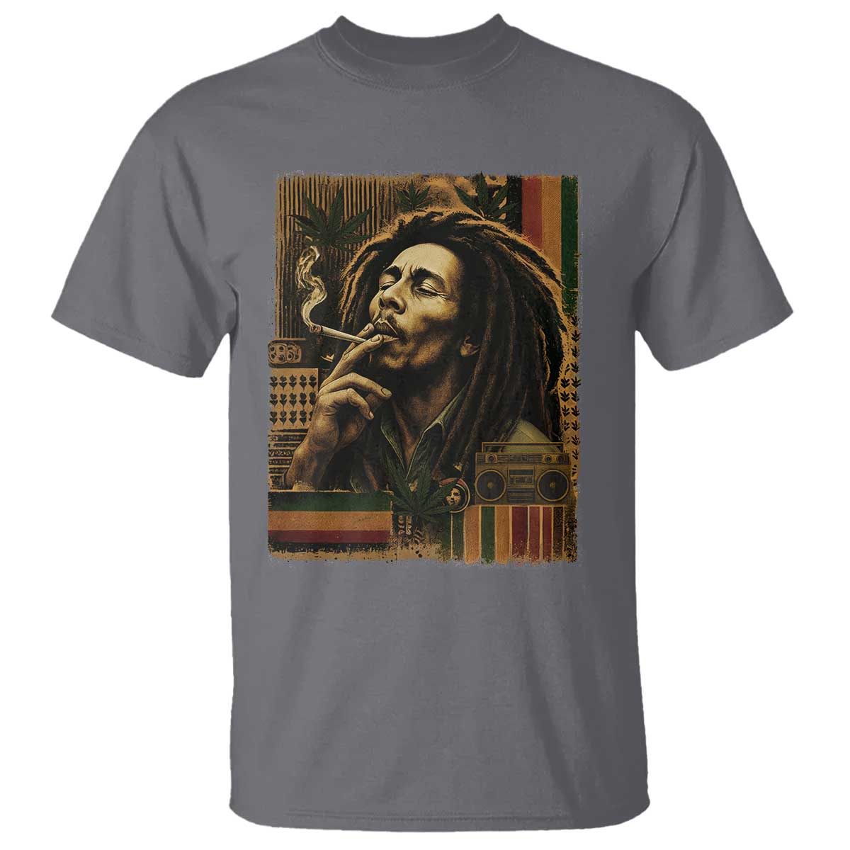 Vintage Marley Guitarist T Shirt Rastaman Rastafari Music Vibes Only Rasta Jamaica Reggae - Wonder Print Shop