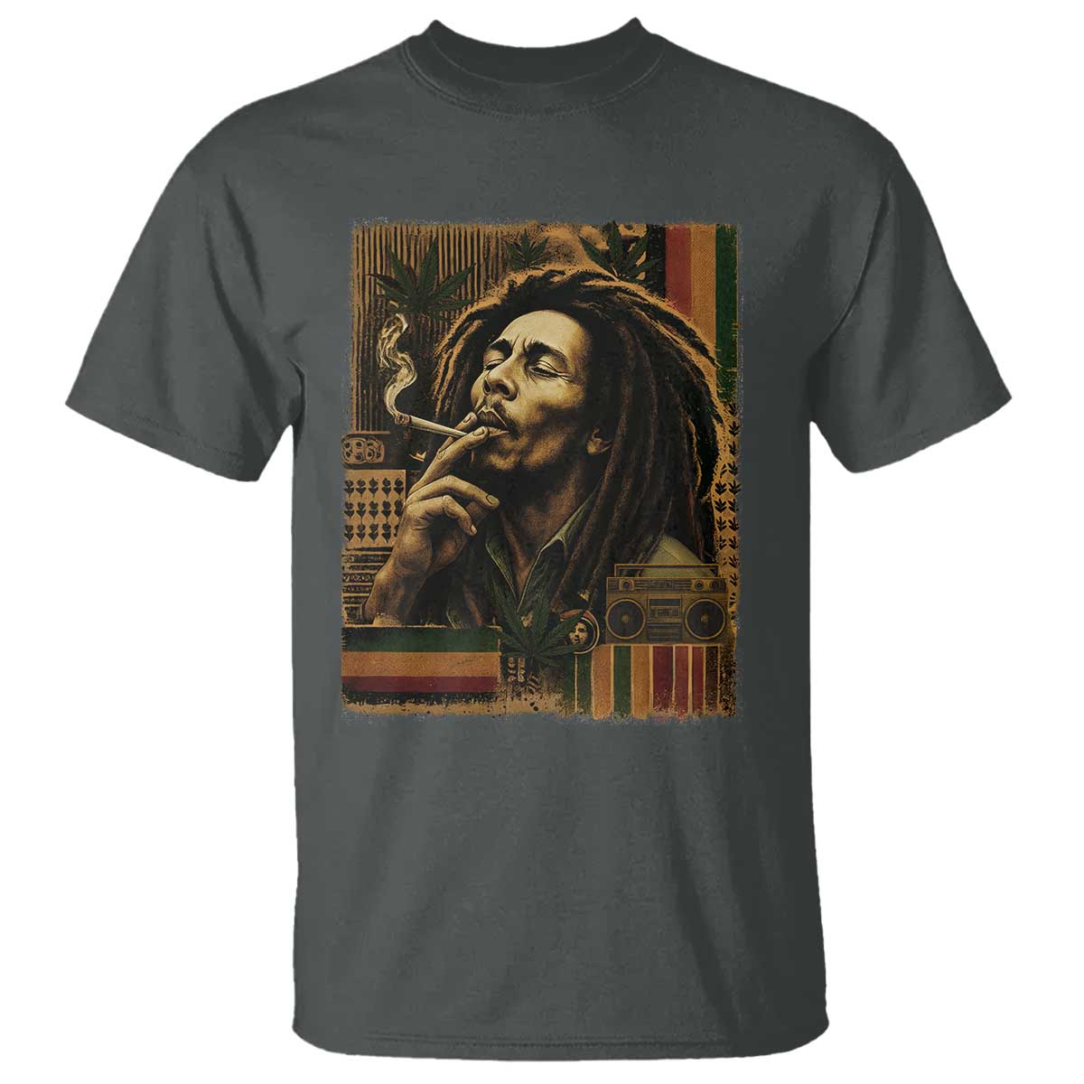 Vintage Marley Guitarist T Shirt Rastaman Rastafari Music Vibes Only Rasta Jamaica Reggae - Wonder Print Shop