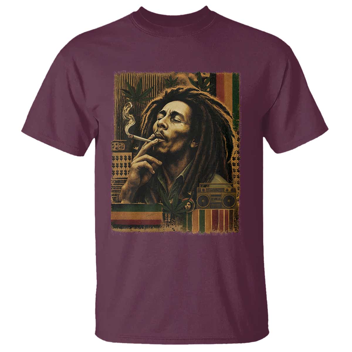 Vintage Marley Guitarist T Shirt Rastaman Rastafari Music Vibes Only Rasta Jamaica Reggae - Wonder Print Shop