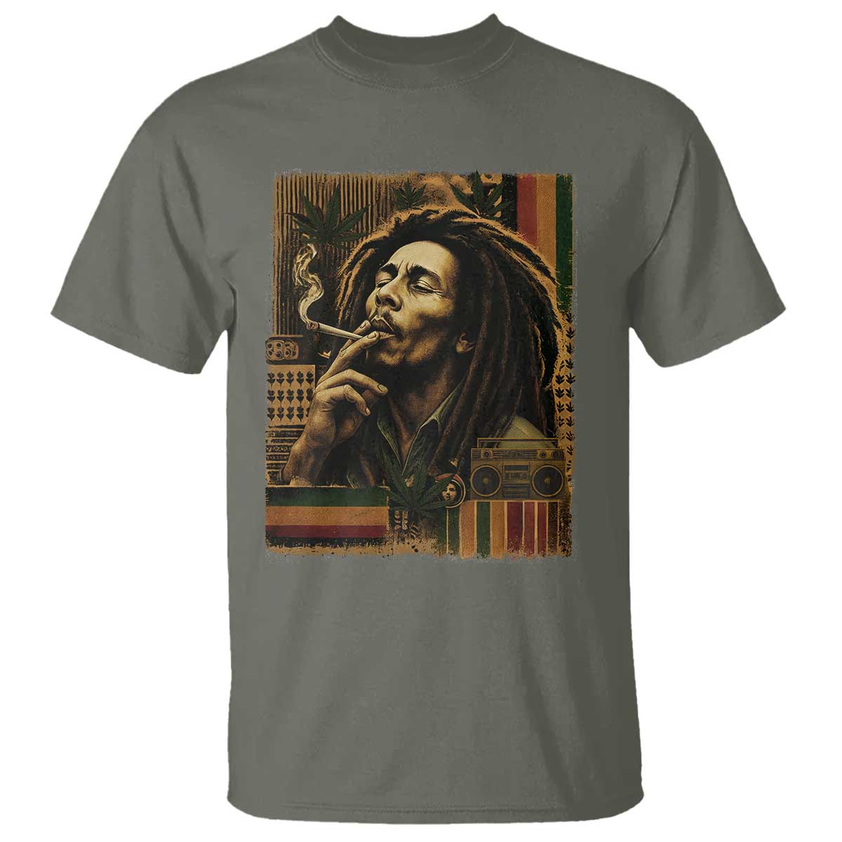 Vintage Marley Guitarist T Shirt Rastaman Rastafari Music Vibes Only Rasta Jamaica Reggae - Wonder Print Shop