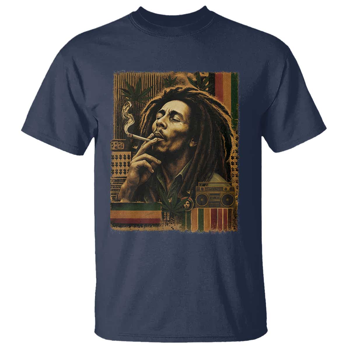 Vintage Marley Guitarist T Shirt Rastaman Rastafari Music Vibes Only Rasta Jamaica Reggae - Wonder Print Shop