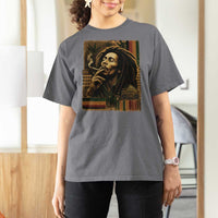 Vintage Marley Guitarist T Shirt For Women Rastaman Rastafari Music Vibes Only Rasta Jamaica Reggae - Wonder Print Shop