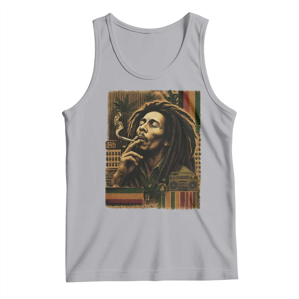 Vintage Marley Guitarist Tank Top Rastaman Rastafari Music Vibes Only Rasta Jamaica Reggae - Wonder Print Shop