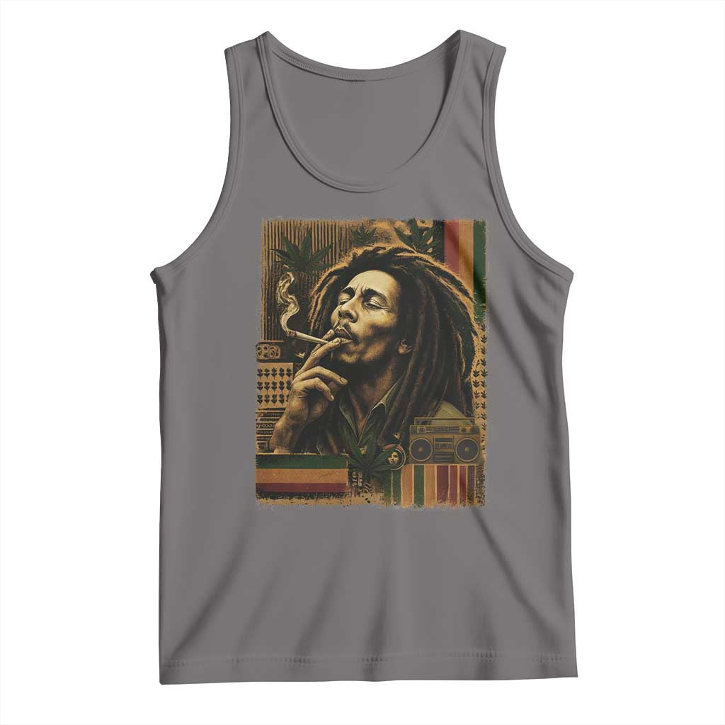 Vintage Marley Guitarist Tank Top Rastaman Rastafari Music Vibes Only Rasta Jamaica Reggae - Wonder Print Shop