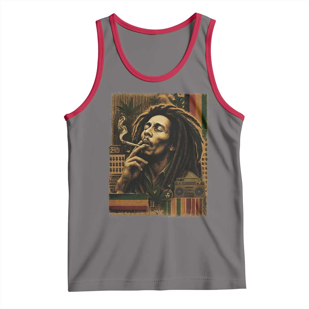 Vintage Marley Guitarist Tank Top Rastaman Rastafari Music Vibes Only Rasta Jamaica Reggae - Wonder Print Shop