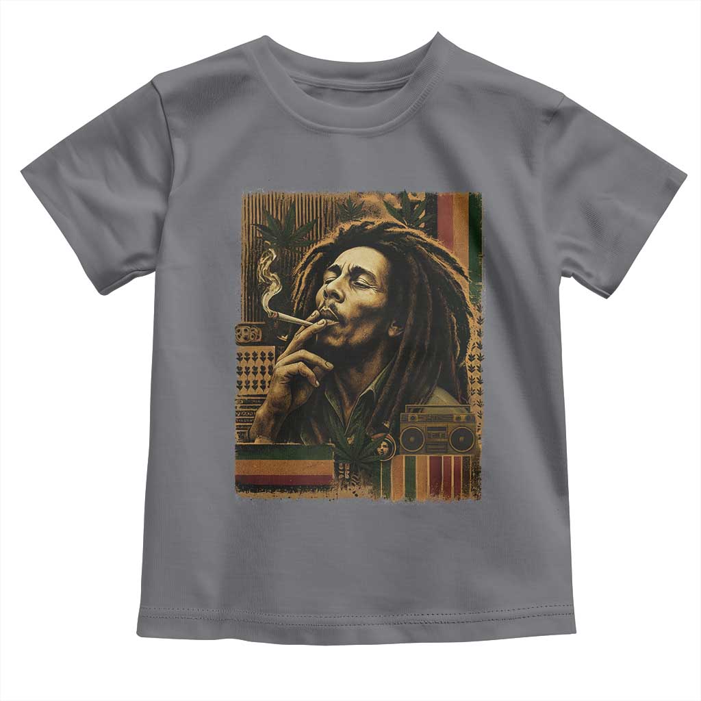 Vintage Marley Guitarist Toddler T Shirt Rastaman Rastafari Music Vibes Only Rasta Jamaica Reggae - Wonder Print Shop
