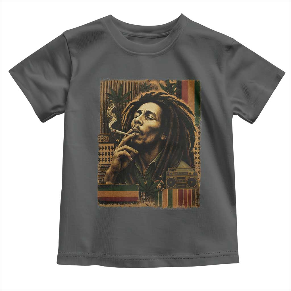 Vintage Marley Guitarist Toddler T Shirt Rastaman Rastafari Music Vibes Only Rasta Jamaica Reggae - Wonder Print Shop