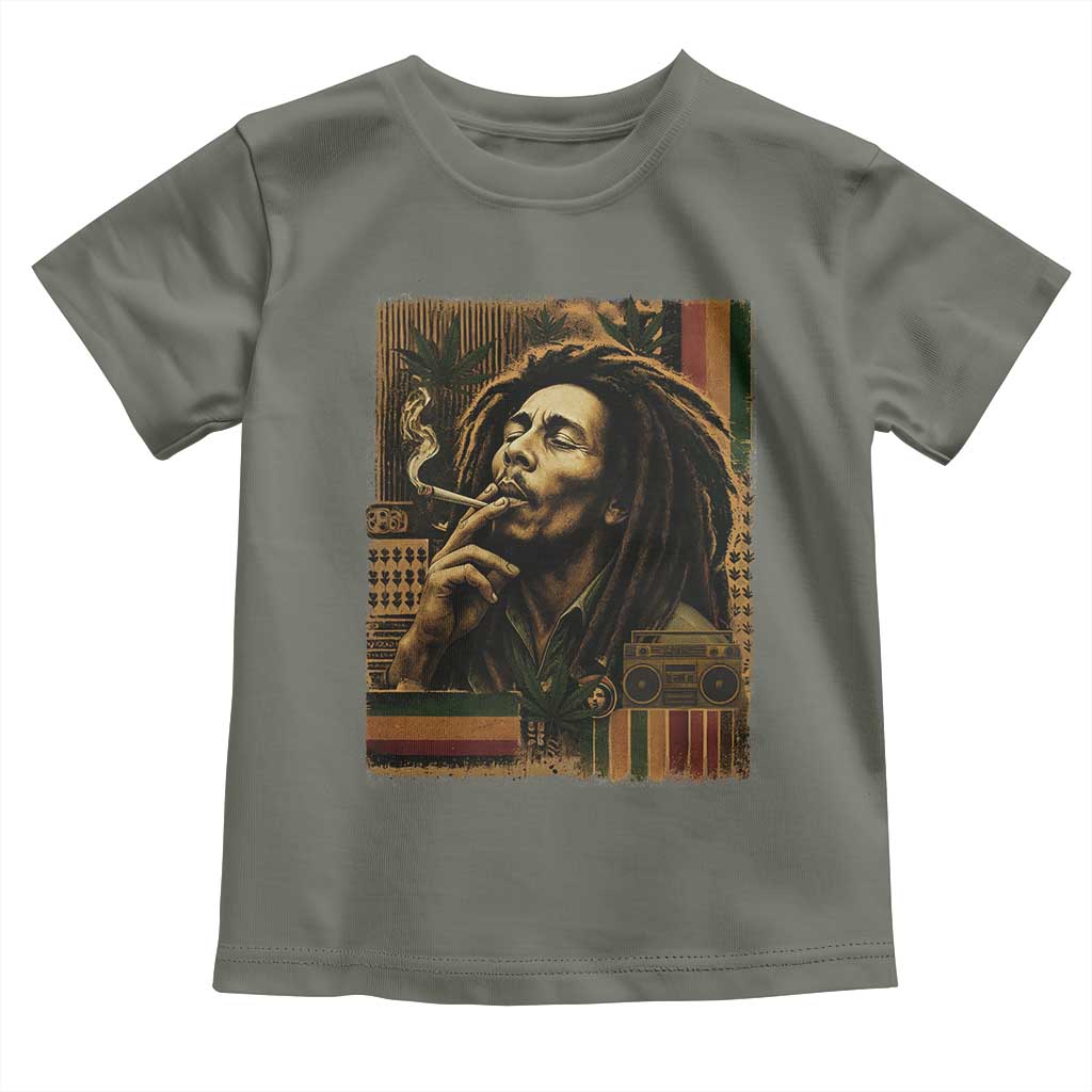 Vintage Marley Guitarist Toddler T Shirt Rastaman Rastafari Music Vibes Only Rasta Jamaica Reggae - Wonder Print Shop