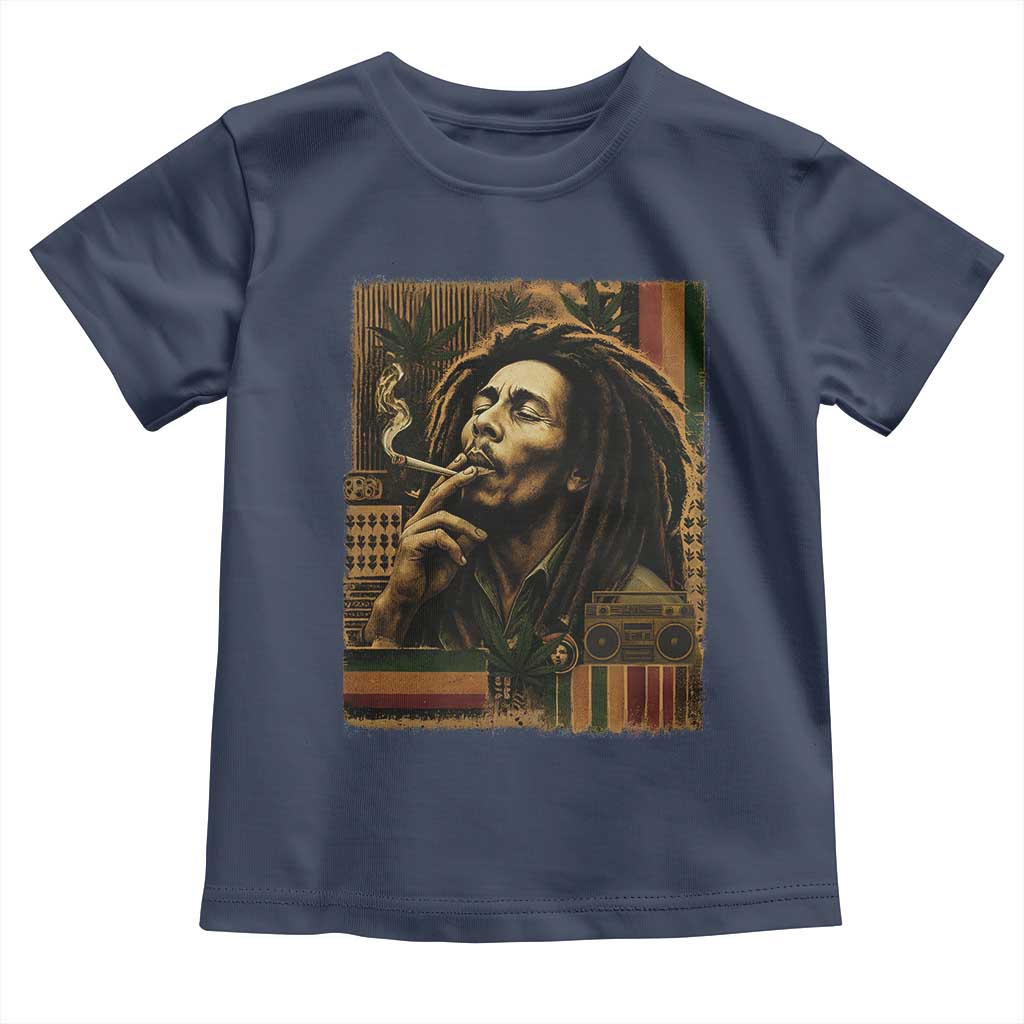 Vintage Marley Guitarist Toddler T Shirt Rastaman Rastafari Music Vibes Only Rasta Jamaica Reggae - Wonder Print Shop