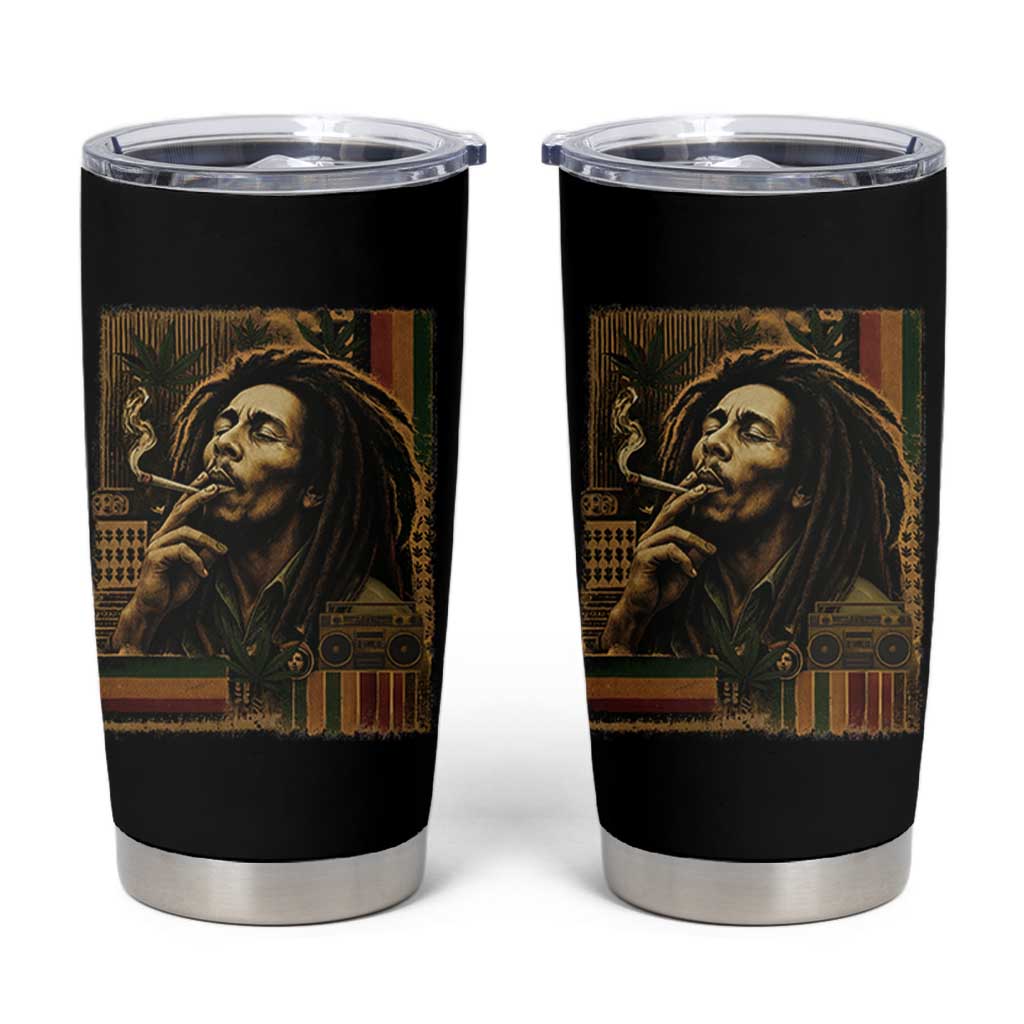 Vintage Marley Guitarist Tumbler Cup Rastaman Rastafari Music Vibes Only Rasta Jamaica Reggae - Wonder Print Shop