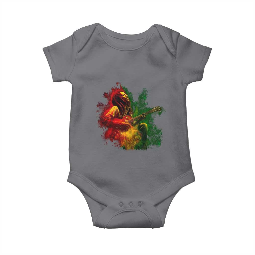 Marley Guitarist Baby Onesie Smoke Cannabis Leaf 420 Rastafari Rasta Reggae Music - Wonder Print Shop