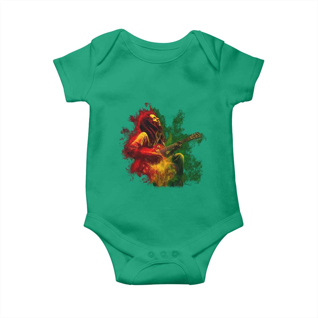 Marley Guitarist Baby Onesie Smoke Cannabis Leaf 420 Rastafari Rasta Reggae Music - Wonder Print Shop