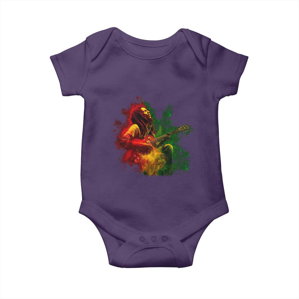 Marley Guitarist Baby Onesie Smoke Cannabis Leaf 420 Rastafari Rasta Reggae Music - Wonder Print Shop