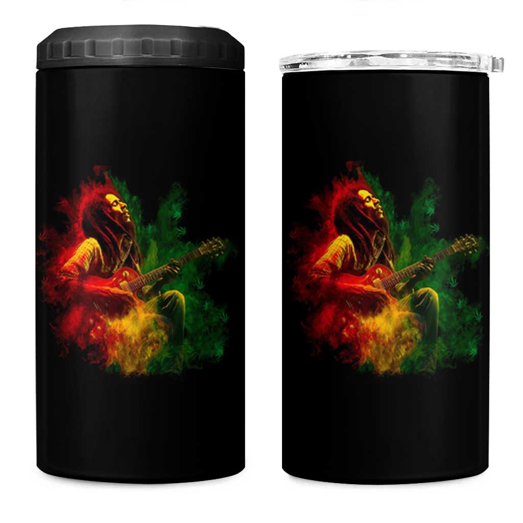 Marley Guitarist 4 in 1 Can Cooler Tumbler Smoke Cannabis Leaf 420 Rastafari Rasta Reggae Music - Wonder Print Shop