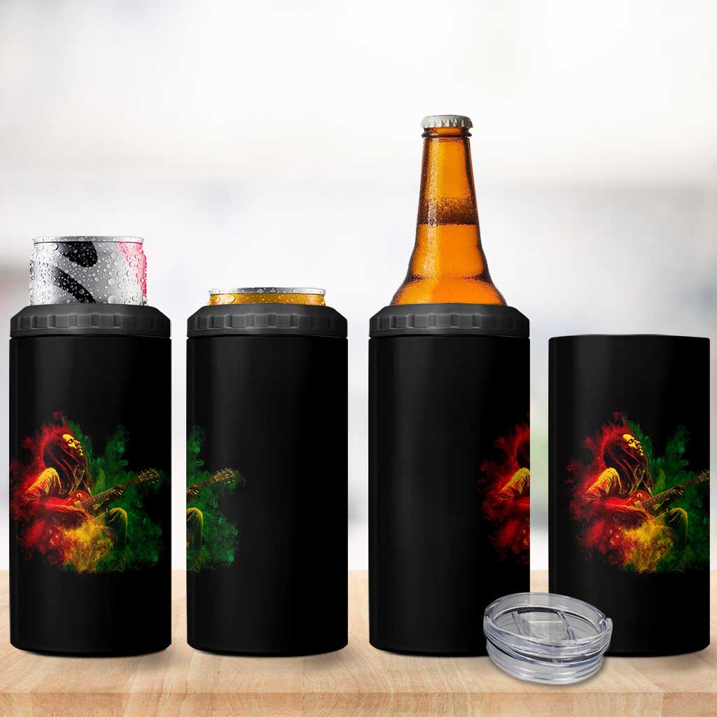 Marley Guitarist 4 in 1 Can Cooler Tumbler Smoke Cannabis Leaf 420 Rastafari Rasta Reggae Music - Wonder Print Shop