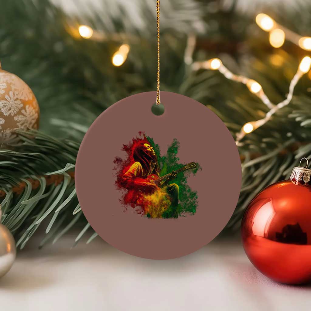 Marley Guitarist Ceramic Ornament Smoke Cannabis Leaf 420 Rastafari Rasta Reggae Music - Wonder Print Shop