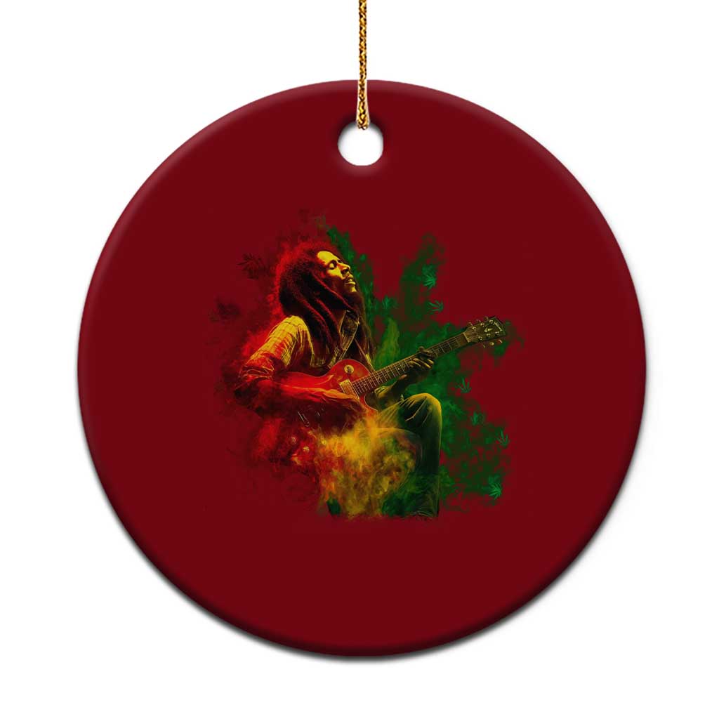 Marley Guitarist Ceramic Ornament Smoke Cannabis Leaf 420 Rastafari Rasta Reggae Music - Wonder Print Shop