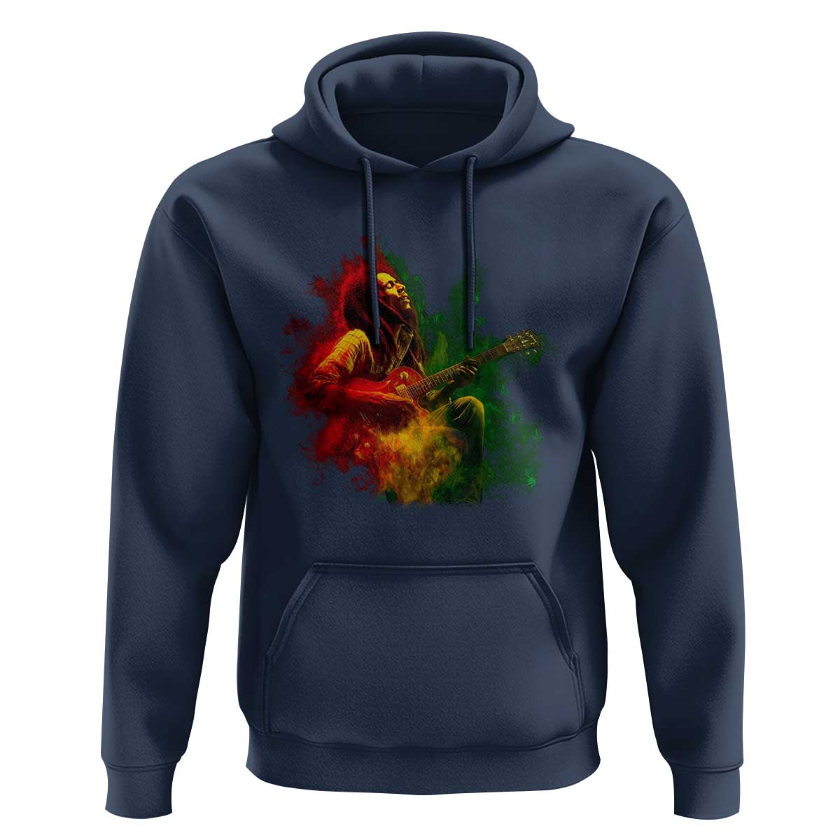 Marley Guitarist Hoodie Smoke Cannabis Leaf 420 Rastafari Rasta Reggae Music - Wonder Print Shop